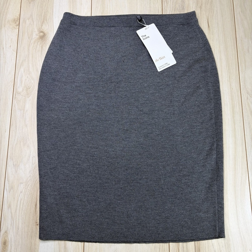 NEW Eileen Fisher Italian Yarn Wool Knit Mini Skirt Gray Size Small